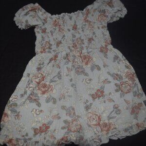 Modern Moments by Gerber Smock Ruffle Romper Blue Blossom 3T nwot